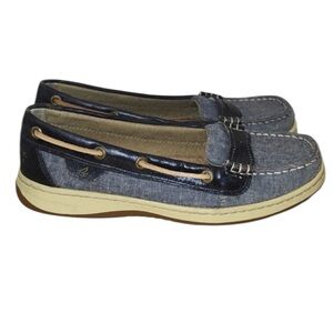Sperry Chambray Two-Tone Blue Casual Boat Shoe/Loafer/Slip-on Size 7.5